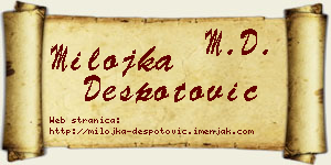 Milojka Despotović vizit kartica